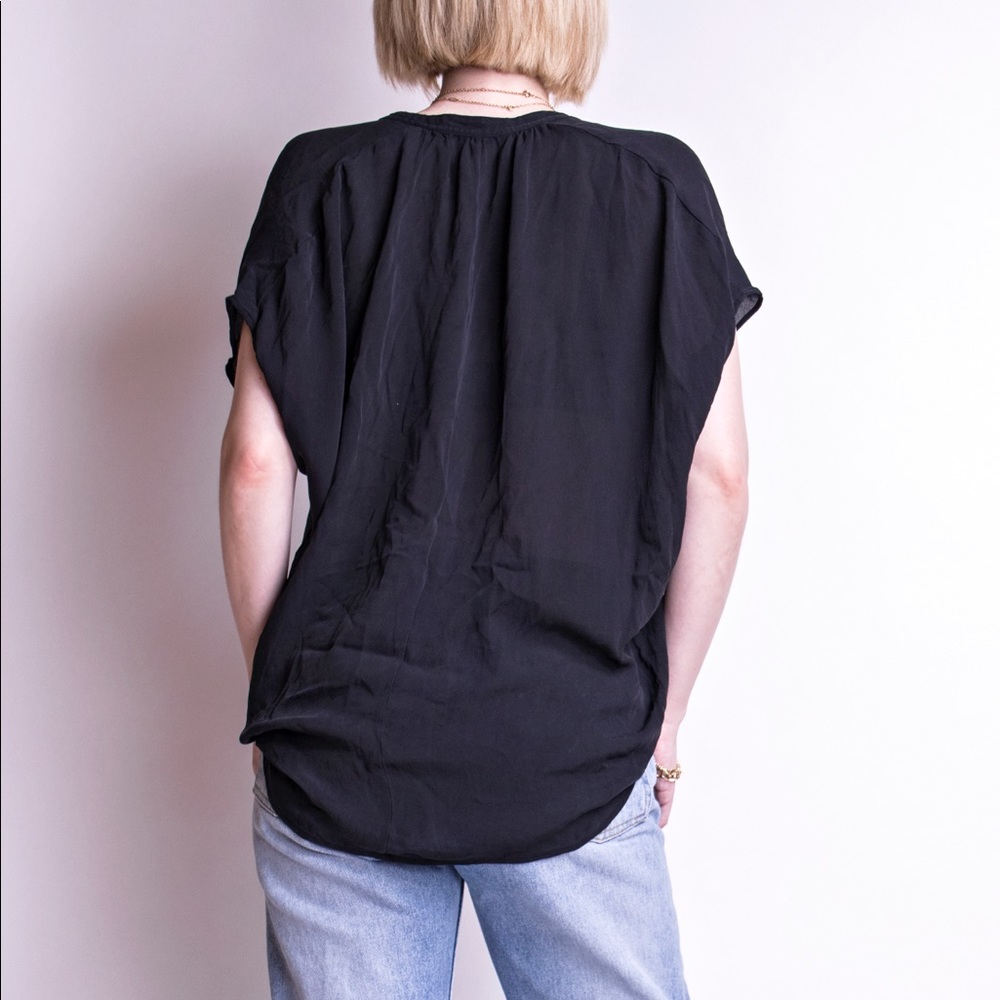❌SOLD❌Vince black silk boxy draped minimal blouse - Picture 4 of 6